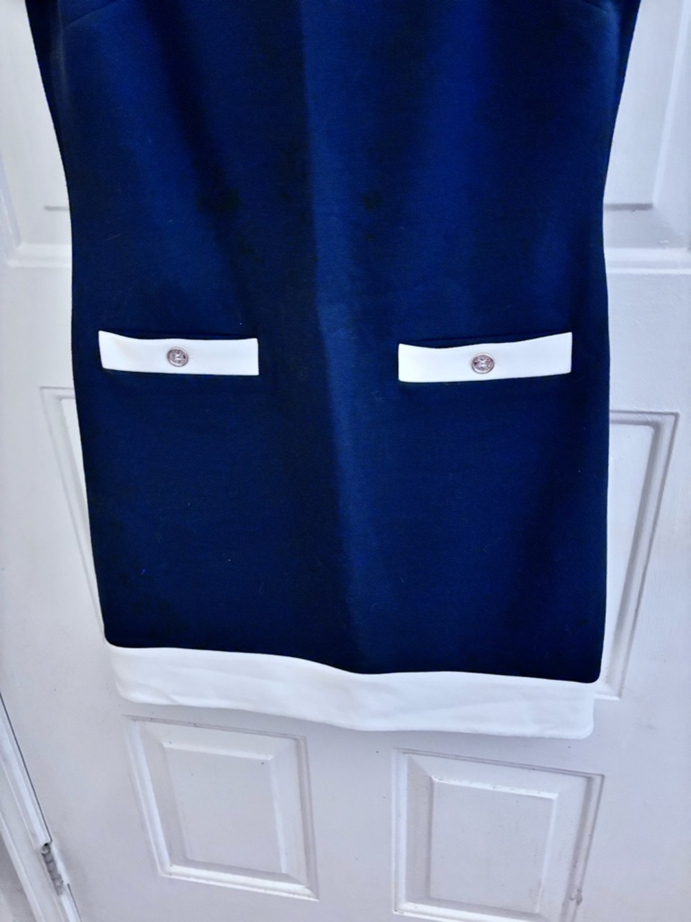 Tommy Hilfiger Navy Mini Dress with White Trim Accents - Picture 2 of 7